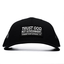 Load image into Gallery viewer, Trust God. Not Government. Mid-Profile Mesh Snapback