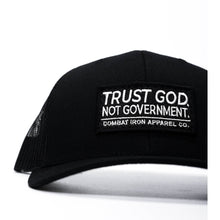 Load image into Gallery viewer, Trust God. Not Government. Mid-Profile Mesh Snapback
