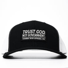 Load image into Gallery viewer, Trust God. Not Government. Mid-Profile Mesh Snapback