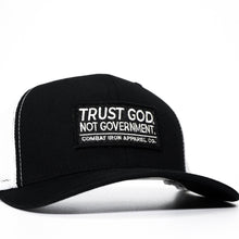 Load image into Gallery viewer, Trust God. Not Government. Mid-Profile Mesh Snapback