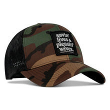 Load image into Gallery viewer, Savin' Lives &amp; Pleasin' Wives Patch SnapBack Hat