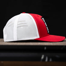 Load image into Gallery viewer, Tattoos, Fitness, &amp; Freedom Black Patch Mid-Profile Mesh Snapback Hat