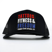 Load image into Gallery viewer, Tattoos, Fitness &amp; Freedom USA Edition Snapback Hat