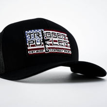 Load image into Gallery viewer, Trigger Puller American Flag Patch Mid-Profile Mesh Snapback Hat