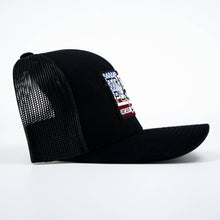 Load image into Gallery viewer, Trigger Puller American Flag Patch Mid-Profile Mesh Snapback Hat