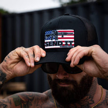 Load image into Gallery viewer, SEND IT AMERICAN FLAG PATCH MESH MID-PROFILE SNAPBACK