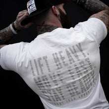 Load image into Gallery viewer, Original Motto: Lift Heavy. Move Fast. Stay Deadly. Men's T-Shirt