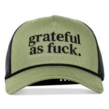 Load image into Gallery viewer, Grateful As Fuck Rope Snapback Hat