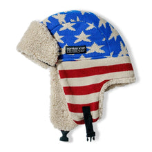 Load image into Gallery viewer, US Flag Wool Insulated Knitted Trapper Hat