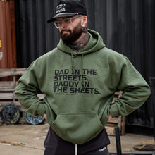 Load image into Gallery viewer, Dad In The Streets. Daddy In The Sheets. Men's Hoodie