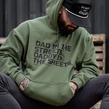 Load image into Gallery viewer, Dad In The Streets. Daddy In The Sheets. Men's Hoodie
