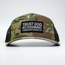 Load image into Gallery viewer, Trust God. Not Government. Mid-Profile Mesh Snapback