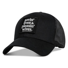 Load image into Gallery viewer, Savin' Lives &amp; Pleasin' Wives Patch SnapBack Hat