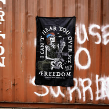 Load image into Gallery viewer, I Can't Hear You Over All My Freedom AR Guitar Rocker 3' X 5' Wall Flag