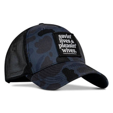 Load image into Gallery viewer, Savin' Lives &amp; Pleasin' Wives Patch SnapBack Hat