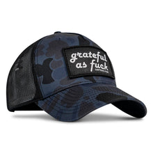 Load image into Gallery viewer, Grateful As F*ck Patch Mesh Snapback Hat