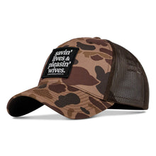 Load image into Gallery viewer, Savin' Lives &amp; Pleasin' Wives Patch SnapBack Hat