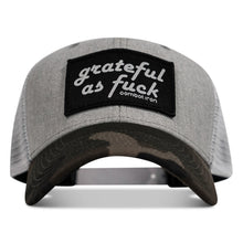 Load image into Gallery viewer, Grateful As F*ck Patch Mesh Snapback Hat