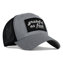 Load image into Gallery viewer, Grateful As F*ck Patch Mesh Snapback Hat