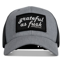Load image into Gallery viewer, Grateful As F*ck Patch Mesh Snapback Hat