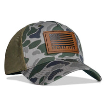Load image into Gallery viewer, US Flag Leather Patch SnapBack Hat