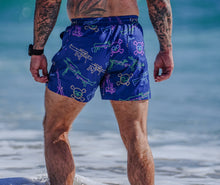Load image into Gallery viewer, Swim Trunks - Neon Lights &amp; Gun Fights