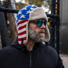 Load image into Gallery viewer, US Flag Wool Insulated Knitted Trapper Hat
