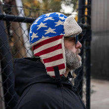 Load image into Gallery viewer, US Flag Wool Insulated Knitted Trapper Hat