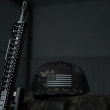 Load image into Gallery viewer, STMC® Black Ripstop Flag Hat