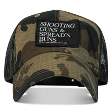 Load image into Gallery viewer, Shooting Guns and Spreading Buns Patch Ripstop Hat