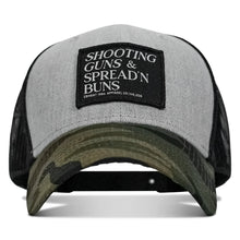 Load image into Gallery viewer, Shooting Guns &amp; Spread'n Buns Patch Snapback Hat