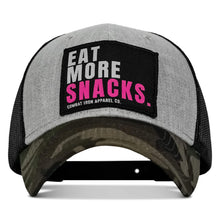 Load image into Gallery viewer, Eat More Snacks Patch Snapback Hat