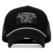 Load image into Gallery viewer, If Gender Confuses You Go Milk A Bull Patch Rope Snapback Hat