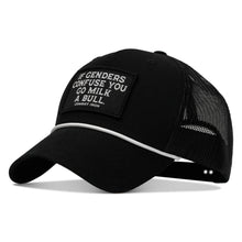 Load image into Gallery viewer, If Gender Confuses You Go Milk A Bull Patch Rope Snapback Hat