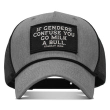 Load image into Gallery viewer, If Gender Confuses You Go Milk A Bull Patch Rope Snapback Hat