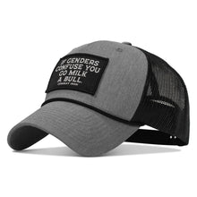 Load image into Gallery viewer, If Gender Confuses You Go Milk A Bull Patch Rope Snapback Hat