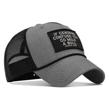 Load image into Gallery viewer, If Gender Confuses You Go Milk A Bull Patch Rope Snapback Hat
