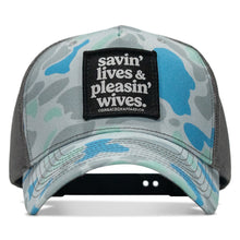 Load image into Gallery viewer, Savin' Lives &amp; Pleasin' Wives Patch SnapBack Hat
