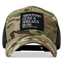 Load image into Gallery viewer, Shooting Guns &amp; Spread'n Buns Patch Snapback Hat
