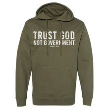 Load image into Gallery viewer, Trust God. Not Government. Men's Hoodie