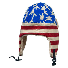 Load image into Gallery viewer, US Flag Wool Insulated Knitted Trapper Hat