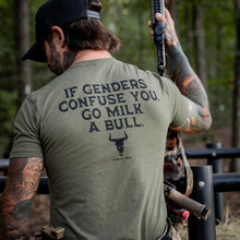 Load image into Gallery viewer, If Genders Confuse You, Go Milk a Bull Men's T-Shirt