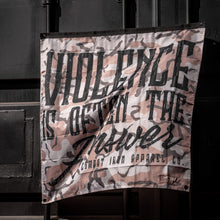 Load image into Gallery viewer, Violence Is Often The Answer 3'x3' Camo Flag