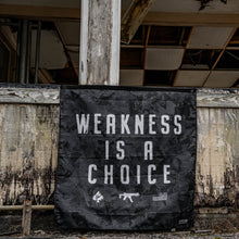 Load image into Gallery viewer, Weakness Is A Choice 3'x3' Camo Flag