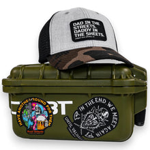 Load image into Gallery viewer, Dad In The Streets. Daddy In The Sheets. Black Patch Snapback Hat