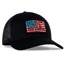 Load image into Gallery viewer, Dad In The Streets. Daddy In The Sheets. American Flag Patch Snapback Hat