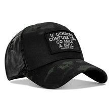 Load image into Gallery viewer, If Genders Confuse You, Go Milk A Bull Patch Snapback Hat
