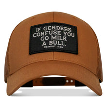 Load image into Gallery viewer, If Genders Confuse You, Go Milk A Bull Patch Snapback Hat