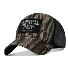 Load image into Gallery viewer, If Genders Confuse You, Go Milk A Bull Patch Snapback Hat