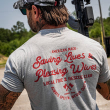 Load image into Gallery viewer, Saving Lives &amp; Pleasing Wives Fire &amp; Rescue Club Men's T-Shirt